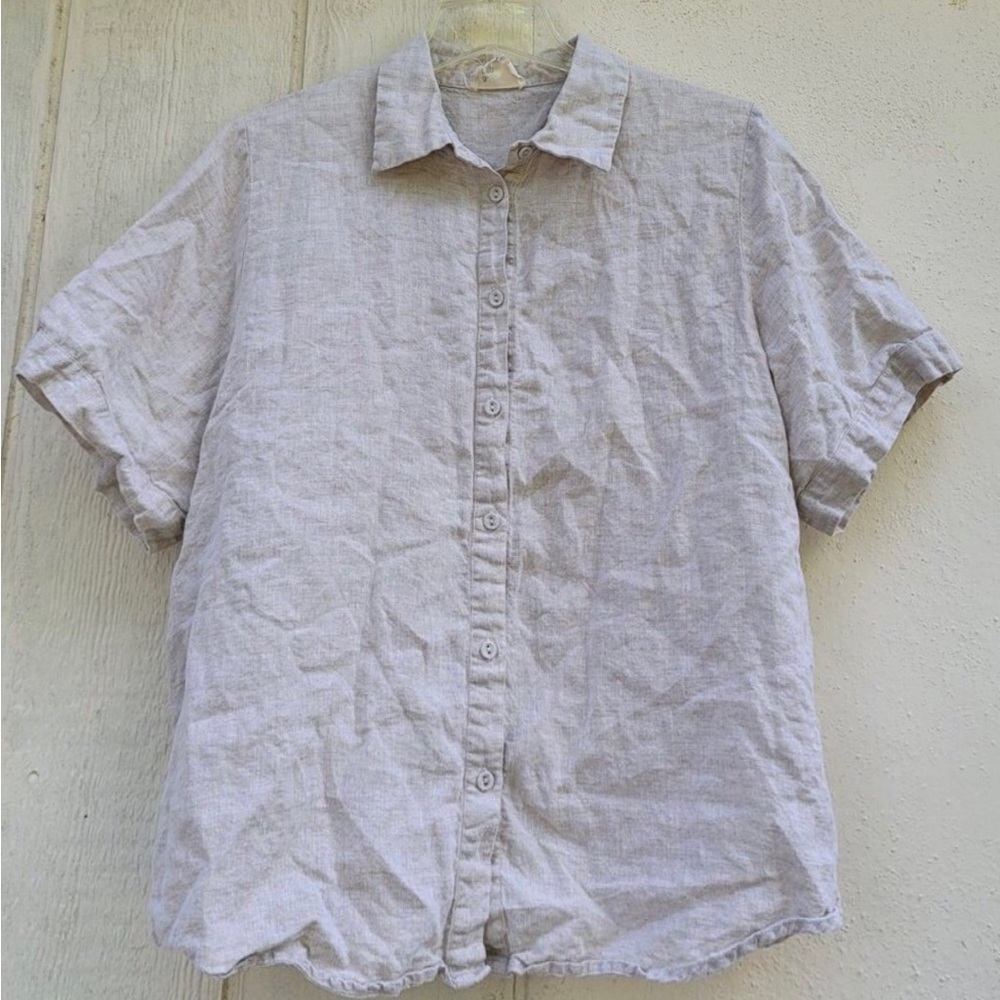 Men's Casual Linen Shirt - Beige